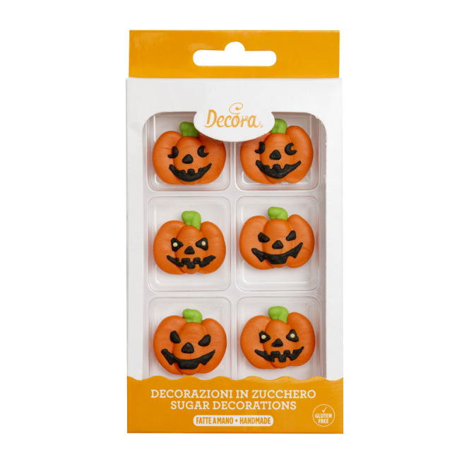 Décorations en sucre - Citrouille d'halloween - 6pc - Decora