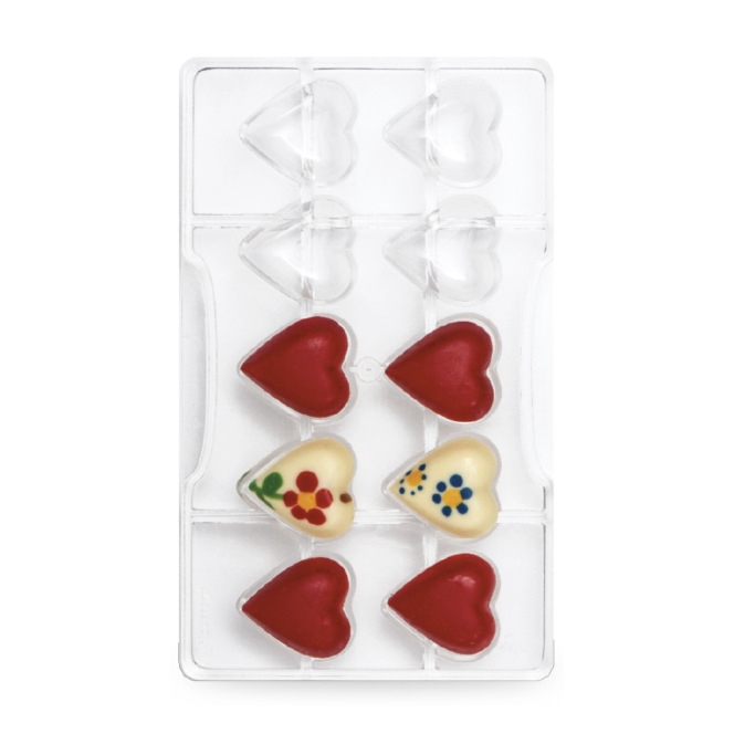 2 pièces de moule au chocolat de coeur, moule à cuisson en silicone 3D,  avec 3