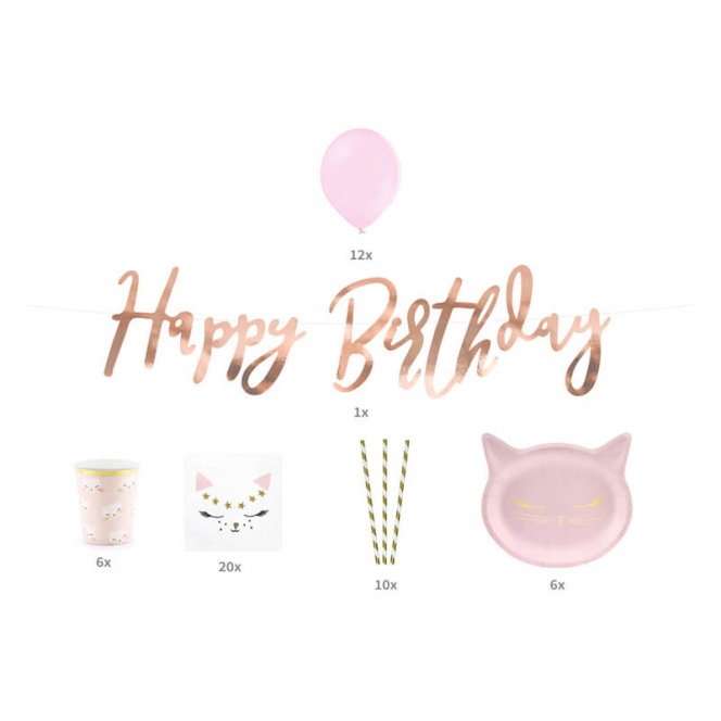 Set De Decoration Anniversaire Chat Partydeco