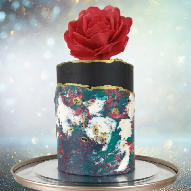 Fleurs comestibles en azyme 3D coloris assortis pour décor gâteau